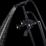 ANZZI FS-AZ0052BK Tugela 3-Handle Claw Foot Tub Faucet with Hand Shower in Matte Black