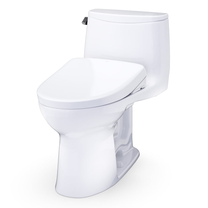 TOTO MW6084726CEFG#01 UltraMax WASHLET+ S7 One-Piece Elongated 1.28 GPF Universal Height Toilet in Cotton White