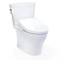 TOTO Washlet+ Aquia IV Arc Two-Piece Elongated Dual Flush 1.28 and 0.9 GPF Toilet with S5 Bidet Seat, Cotton White - MW4483446CEMFGN#01