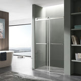 ANZZI SD-FRLS05802CH Kahn Series 60" x 76" Frameless Sliding Shower Door with Horizontal Handle in Chrome