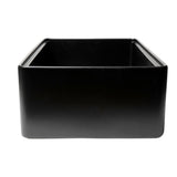 ALFI Brand ABFS3320S-BM Black Matte Workstation 33" x 20" Single Bowl Step Rim Fireclay Farm Sink