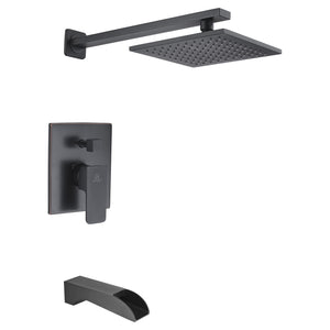 Mezzo Series 1-Handle 1-Spray Tub and Shower Faucet in Matte Black