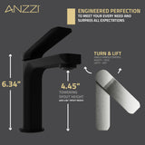 ANZZI L-AZ900MB-BN Single Handle Single Hole Bathroom Faucet With Pop-up Drain in Matte Black & Brushed Nickel