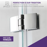 ANZZI SD-AZ8076-01CH Pacific Series 48" by 58" Frameless Hinged Tub Door in Chrome