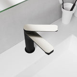 ANZZI L-AZ900MB-BN Single Handle Single Hole Bathroom Faucet With Pop-up Drain in Matte Black & Brushed Nickel