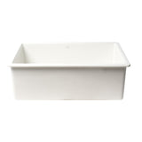 ALFI Brand ABF3018UD-W White 30" x 18" Fireclay Undermount/Drop-in Kitchen Sink with Grid