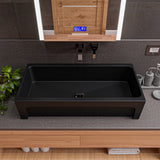 ALFI Brand AB36TRBM 36" Black Matte Above Mount Fireclay Bathroom Trough Sink