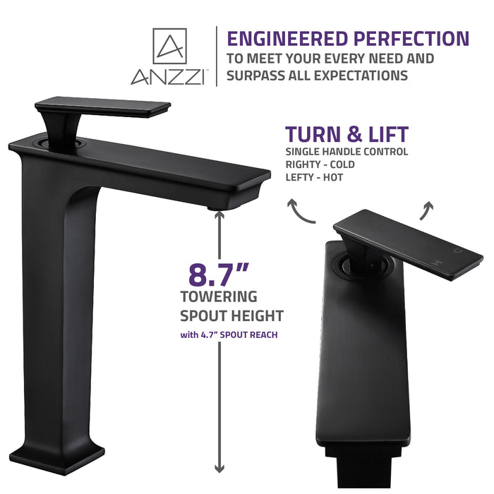 ANZZI L-AZ121ORB Saunter Single-Handle Vessel Bathroom Faucet in Oil Rubbed Bronze