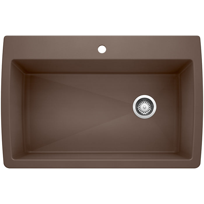 Blanco 440192 Diamond SILGRANIT 33.5" Super Single Dual Mount Kitchen Sink - Cafe