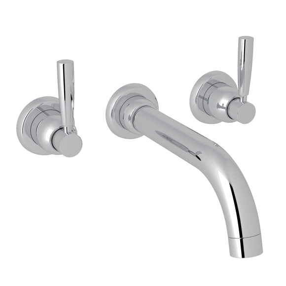 Rohl U.3331LS-APC/TO Perrin and Rowe Holborn Wall Mount 3-Hole Tubular Spout Tub Set