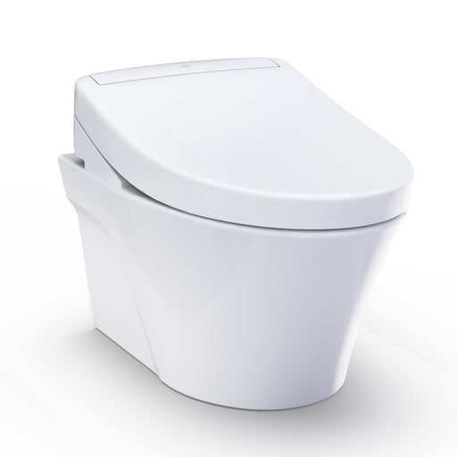 TOTO Washlet+ AP Wall-Hung Elongated Toilet and Washlet S5 and DuoFit In-Wall 0.9 and 1.28 GPF Dual-Flush Tank System, Matte Silver - CWT4263446CMFG#MS