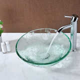 ANZZI LS-AZ065 Vieno Series Vessel Sink with Pop-Up Drain in Crystal Clear Floral