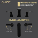 ANZZI L-AZ902MB 2-Handle 3-Hole 8" Widespread Bathroom Faucet With Pop-up Drain in Matte Black