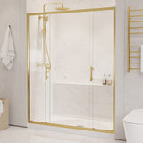 ANZZI SD-AZ15-01BG Enchant 70" x 60.4" Framed Sliding Shower Door in Brushed Gold