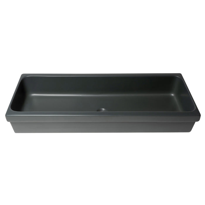 ALFI Brand AB48TRBM 48" Black Matte Above Mount Fireclay Bathroom Trough Sink