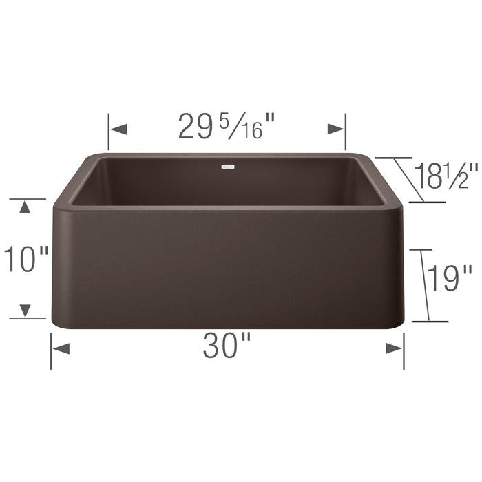 Blanco 401733 Ikon SILGRANIT 30" Single Bowl Apron-Front Farmhouse Sink - Cafe