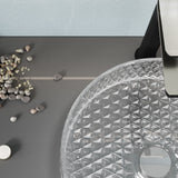 ANZZI LS-AZ908 Celeste Round Clear Glass Vessel Bathroom Sink with Faceted Pattern