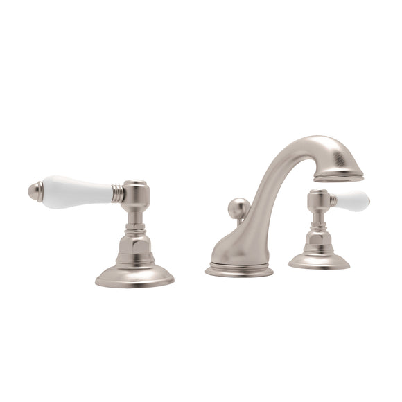 House of Rohl A1408LPSTN-2 Viaggio C-Spout Widespread Bathroom Faucet