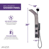 ANZZI SP-AZ078GM Aura 2-Jetted Shower Panel with Heavy Rain Shower & Spray Wand in Grey Marble