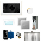 XDream Programmable Steam Generator Control Kit with iSteamX Control and Aroma Glass Steamhead in White Satin Brass