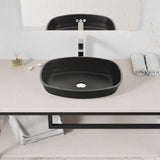 ANZZI LS-AZ913MB Ariadne Rectangle Glass Vessel Bathroom Sink with Matte Black Finish