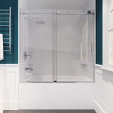 Don Series 60 in. x 62 in. Frameless Sliding Tub Door in Polished Chrome