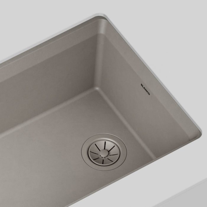 Blanco 222535 Essential Silgranit 3.5" Basket Strainer with Turn-to-Close - Truffle