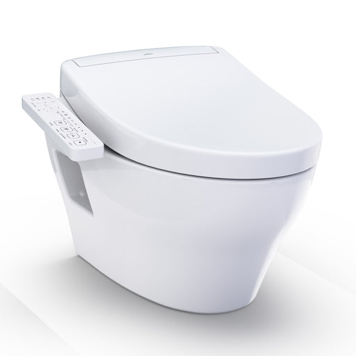 TOTO Washlet+ EP Wall-Hung Elongated Toilet and Washlet S2 Bidet Seat and DuoFit In-Wall 0.9 and 1.28 GPF Dual-Flush Tank System, Matte Silver - CWT4283346CMFG#MS