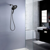 ANZZI SH-AZ067MB Valkyrie Retro-Fit 3-Spray Patterns with 7.48" Wall Mounted Dual Shower Heads in Matte Black