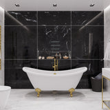 ANZZI FT-AZ132BG Falco 5.8 ft. Acrylic Freestanding Soaking Bathtub in Glossy White with Brushed Gold Feet