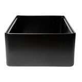 ALFI Brand ABFS3020-BM Black Matte Workstation 30" x 20" Single Bowl Step Rim Fireclay Farm Sink