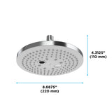 TOTO TBW01004U1#CP G Series Two Spray Function 8.5" Round Showerhead in Polished Chrome