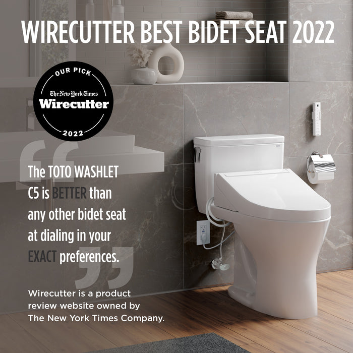 TOTO SW3083#01 WASHLET C5 Bidet Toilet Seat with PREMIST and EWATER+ Wand Cleaning, Round