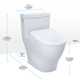 TOTO MW6264726CEFGA#01 WASHLET+ Aimes One-Piece Toilet with Auto Flush S7 Bidet Seat, Cotton White