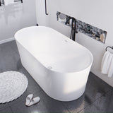 ANZZI FT-AZ067 Jericho Series 67" Air Jetted Freestanding Acrylic Bathtub in White