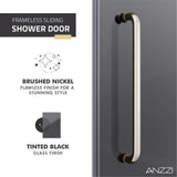 ANZZI SD-AZ8077-02BNT Leon Series 60" by 76" Frameless Sliding Shower Door in Brushed Nickel with Tinted Glass