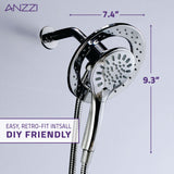 ANZZI SH-AZ067CH Valkyrie Retro-Fit with 7.48" Wall Mounted Dual Shower Heads in Polished Chrome