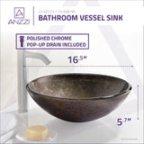 ANZZI LS-AZ173 Stellar Series Deco-Glass Vessel Sink in Stellar Burst