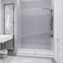 Leon Series 60 in. by 76 in. Frameless Sliding Shower Door in Brushed Gold with Handle