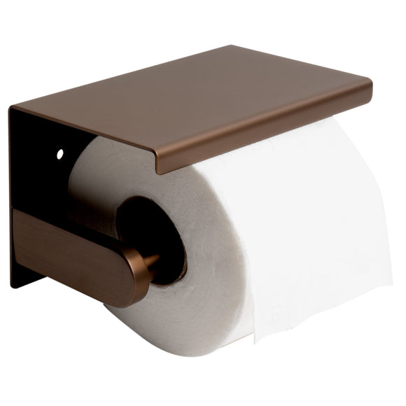 ALFI brand ABTPP66-BC Brushed Copper PVD Stainless Steel Toilet Paper Holder with Shelf