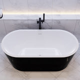 ANZZI FT-AZ098BK Chand 67" Acrylic Flatbottom Freestanding Bathtub in Black