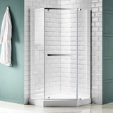 ANZZI SD-AZ056-01CH Castle Series 49" x 72" Semi-Frameless Shower Door in Polished Chrome