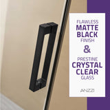 ANZZI SD-FRLS05701MB Rhodes Series 48" x 76" Frameless Sliding Shower Door with Handle in Matte Black