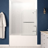 ANZZI SD05301CH-3060R 5 ft. Bathtub in White with 34" x 58" Frameless Tub Door in Polished Chrome