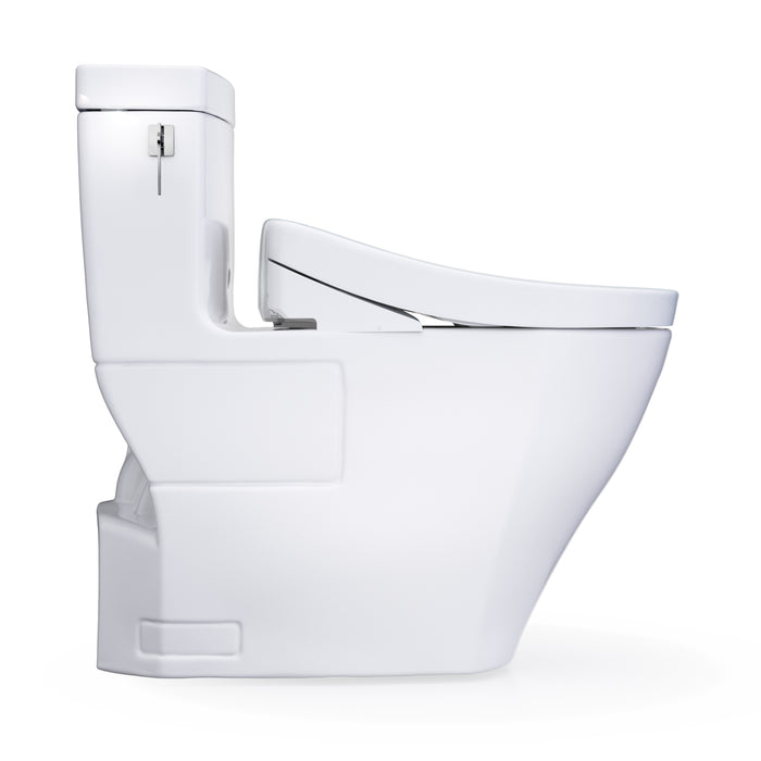 TOTO MW6263446CEFG#01 Aimes One-Piece Elongated Universal Height Toilet with Washlet S5 Bidet Seat