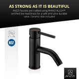 ANZZI L-AZ030ORB Bravo Series Single Hole Single-Handle Low-Arc Bathroom Faucet in Oil Rubbed Bronze