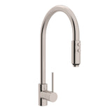 House of Rohl LS57L-STN-2 Pirellone Side Lever Pulldown High Spout Kitchen Faucet