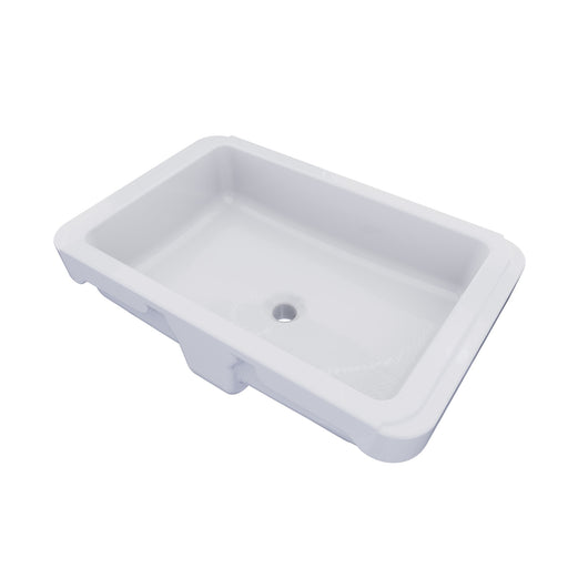 TOTO 20" rectangular undermount bathroom sink with CEFIONTECT in Cotton White color features CEFIONTECT glaze, ADA-compliant height, and rimless design.
