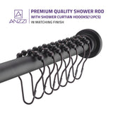 ANZZI AC-AZSR55ORB 35-55 Inches Shower Curtain Rod with Shower Hooks in Oil Rubbed Bronze