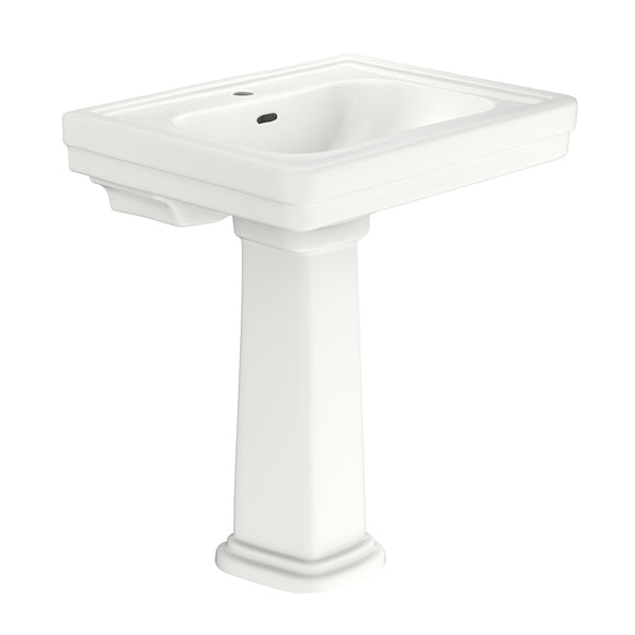 TOTO Promenade 27-1/2" x 22-1/4" Rectangular Pedestal Bathroom Sink for Single Hole Faucets, Colonial White - LPT530.8N#11